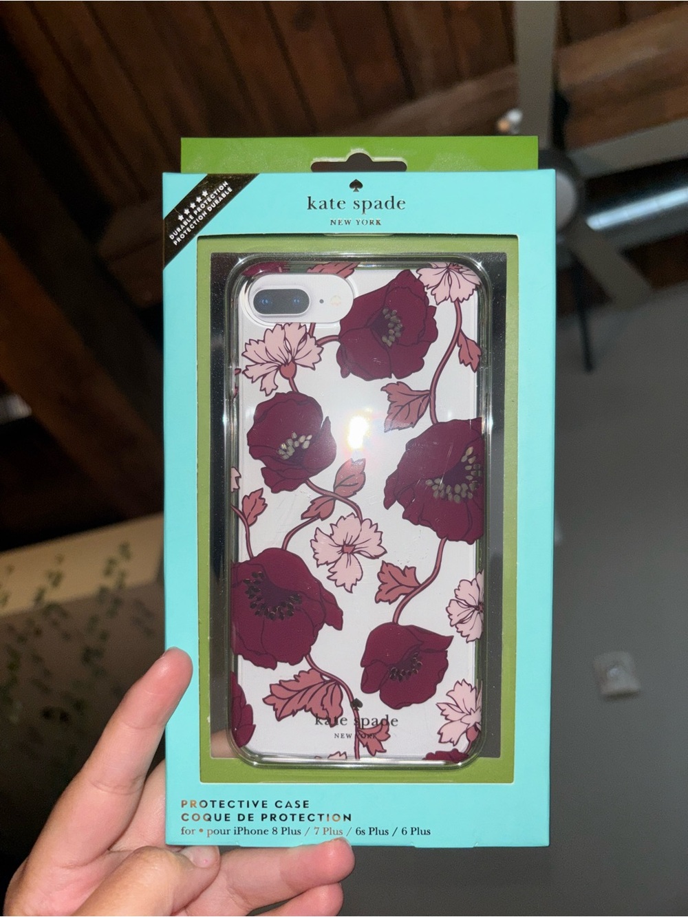 kate spade Floral Burgundy & Pink Protective iPhone Case